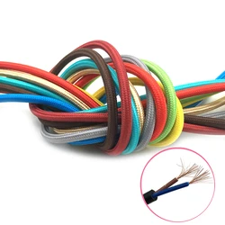 2M 5M 10M 2 Core 0.75mm2 Textile Electric Wire Fabric Cloth Braided Flex Cable Vintage Lamp Cord Vintage Edison Lamp Wire