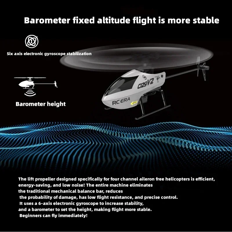 C129 V2 2.4ghz Rc Remote Control Aircraft 6-axis Gyroscope Intelligent Electric Pro Single Paddle Without Ailerons Crash Resista