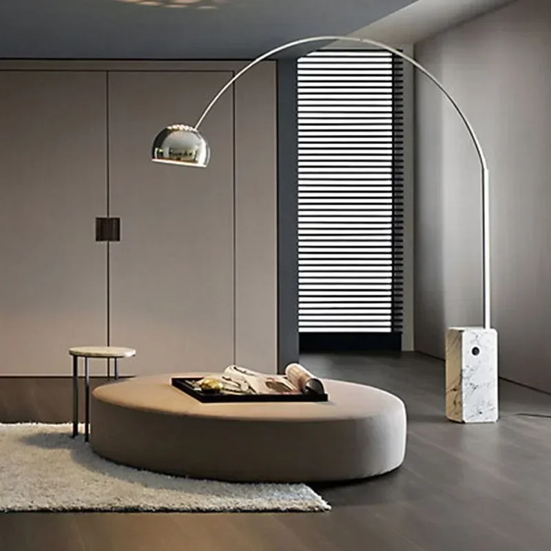 

Italian Designer Fishing Lamp Nordic Modern Simple Exhibition Hall Villa Living Room Marble Parabola Floor Lamp Standing Lamp