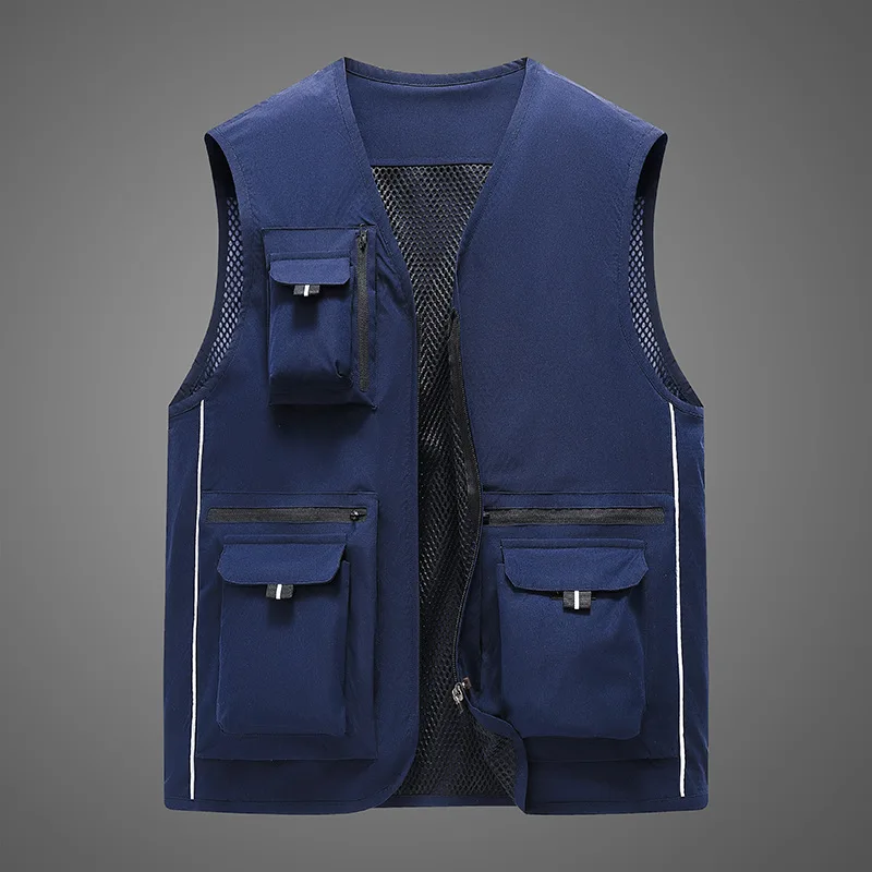 MAN VEST Mesh Multi-pocket Men's Jackets Tactical Jackets Camping Summer Male Coat Hunting Fishing Clothing Waistcoat Work Cool