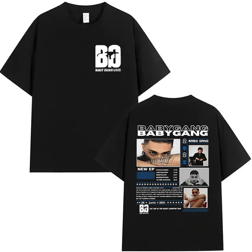 

Rapper Baby Gang Tour 2025 Album Merch T-shirt for Men Women Hip Hop Oversized T-shirt for Summer Casual Fashion Y2K T-shirt