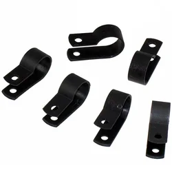 25X ID 3.3mm 5.3mm 6.4mm 8.4mm 10.4mm Black Nylon U R Shape Cable Clamp Clip UV Resistant Wire Electrical Hose Loop Fixer Holder
