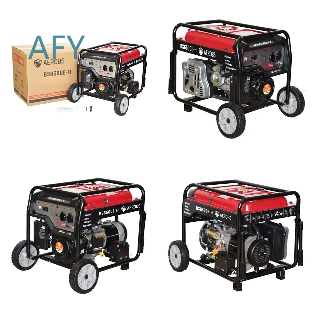 5kW Single Phase Electric Petrol Generator 5000W 5500W 5.5kW 60Hz Recoil Start Portable Power Supply for Home Camping