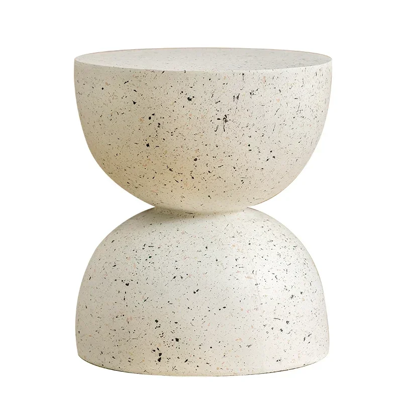 Nordic Hourglass Imitation Terrazzo Small Side Table Ins Coffee Table Coffee Table Creative Round Storage