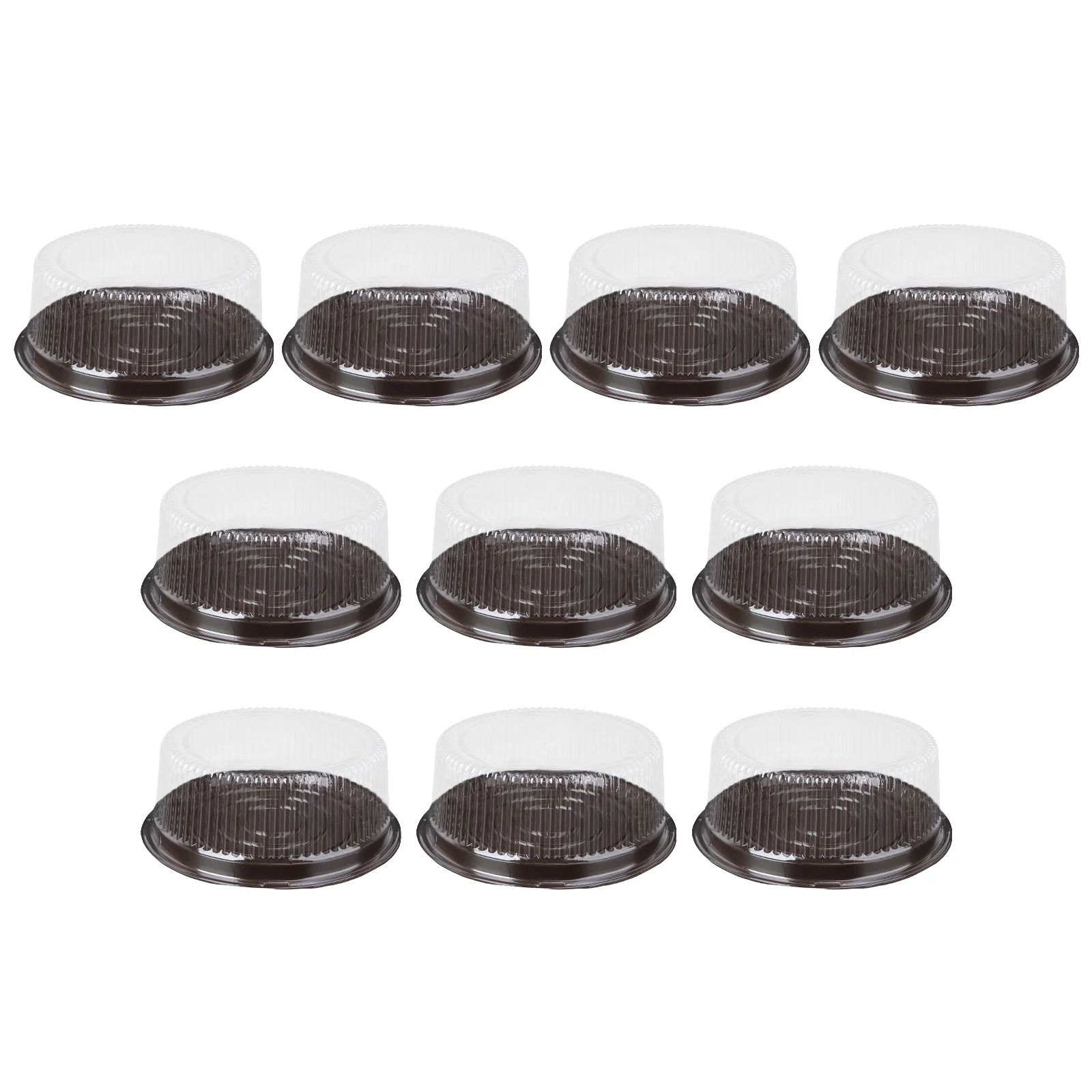 Caja transparente de 8 pulgadas para Tartas, caja de transporte para muffins, magdalenas, postres, con tapas de cúpula, cajas de transporte de pasteles para tienda en casa, 10 piezas