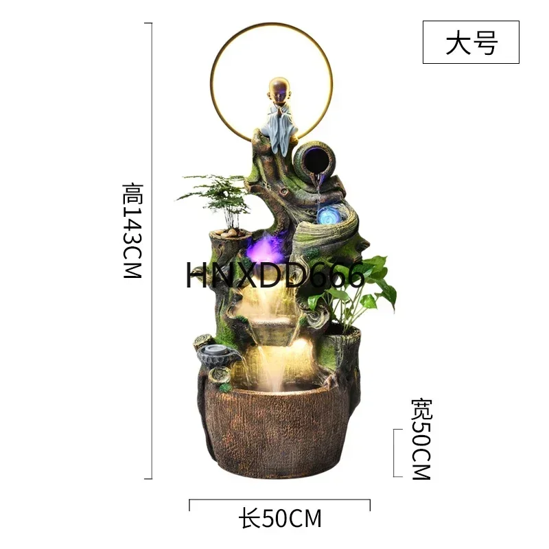 Creative Water Flow Large Fountain Home Living Room Office Feng Shui Decoration Fish Tank Landscape Humidifier