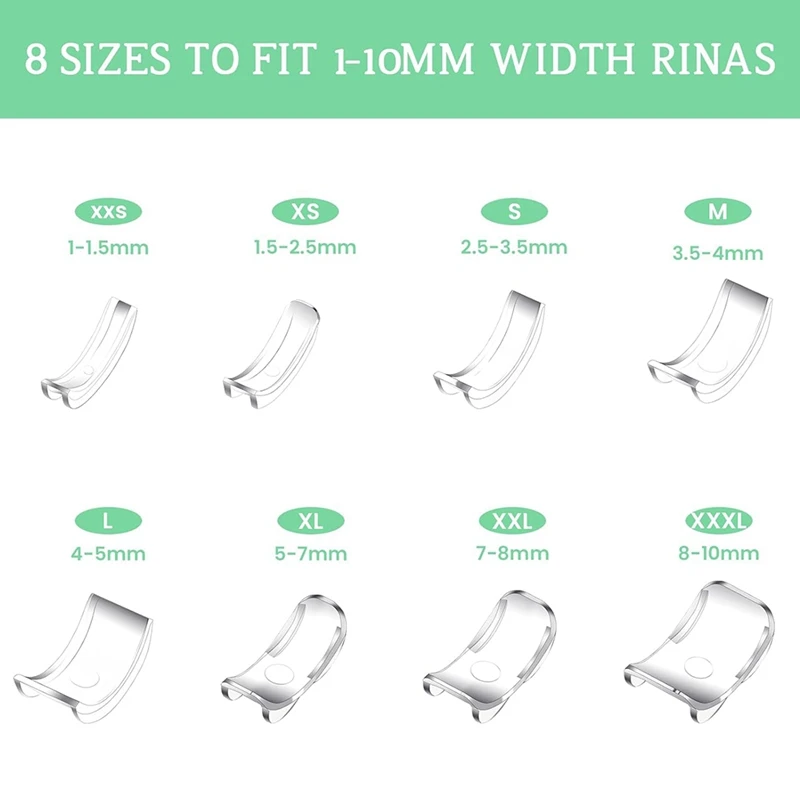 8 Pcs Ring-Size Adjuster For Loose Rings Transparent Invisible Ring Adapter Kit With Silverware Polishing Cloth