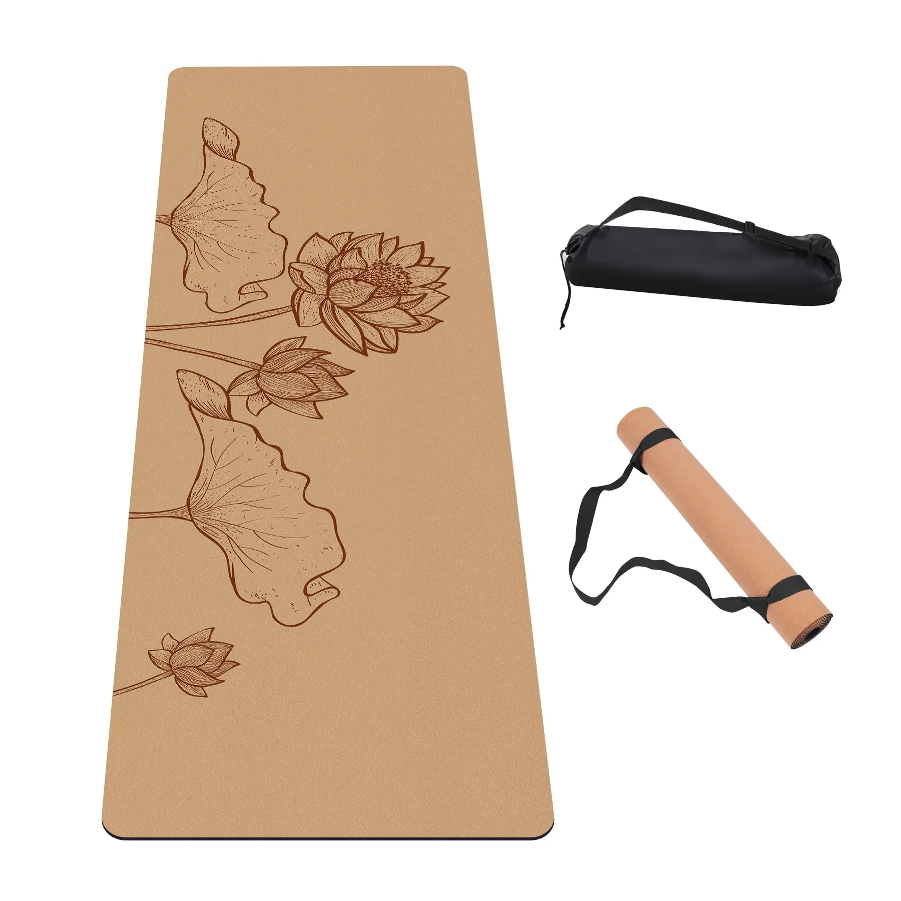 

Professional Natural Cork Mat Home Thickened Yoga Fitness Mat Advanced Sense Non-Slip Rubber Yoga Mats 11