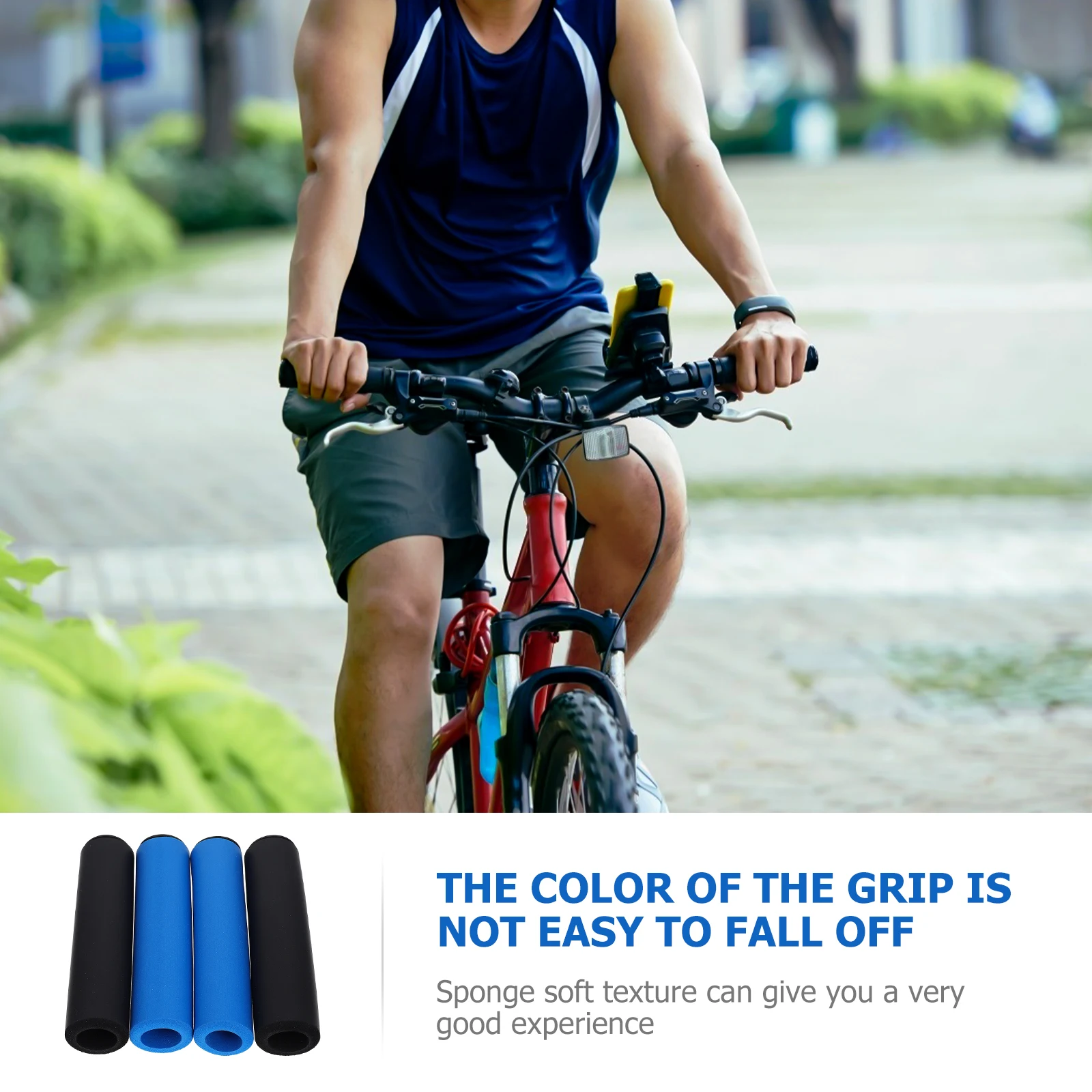 

2Pairs Sponge Handlebar Grips Bike AntiSkid Absorption Comfortable Covers Durable Cycling Accessories