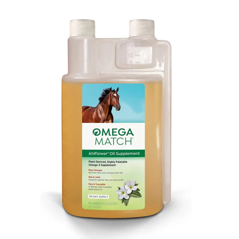 Omega Match Ahiflower Oil for Horse Skin and Joint Health Supplement, Supports Long Term Protection, 32oz