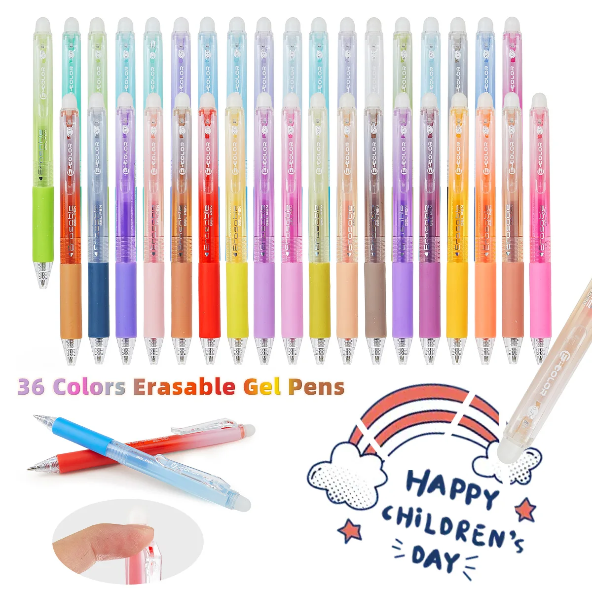 

Упаковка из 36 выдвижных стираемых гелевых ручек, тонкие ручки 0,7 мм, разноцветные, гладкие ручки для письма и рисования для заметок и ведения журналов