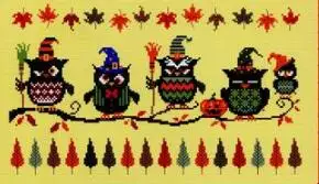 Lovely Counted Cross Stitch Kit, Owl's Autumn, SO, 11, 14, 18, 28, 25, 22, 16CT