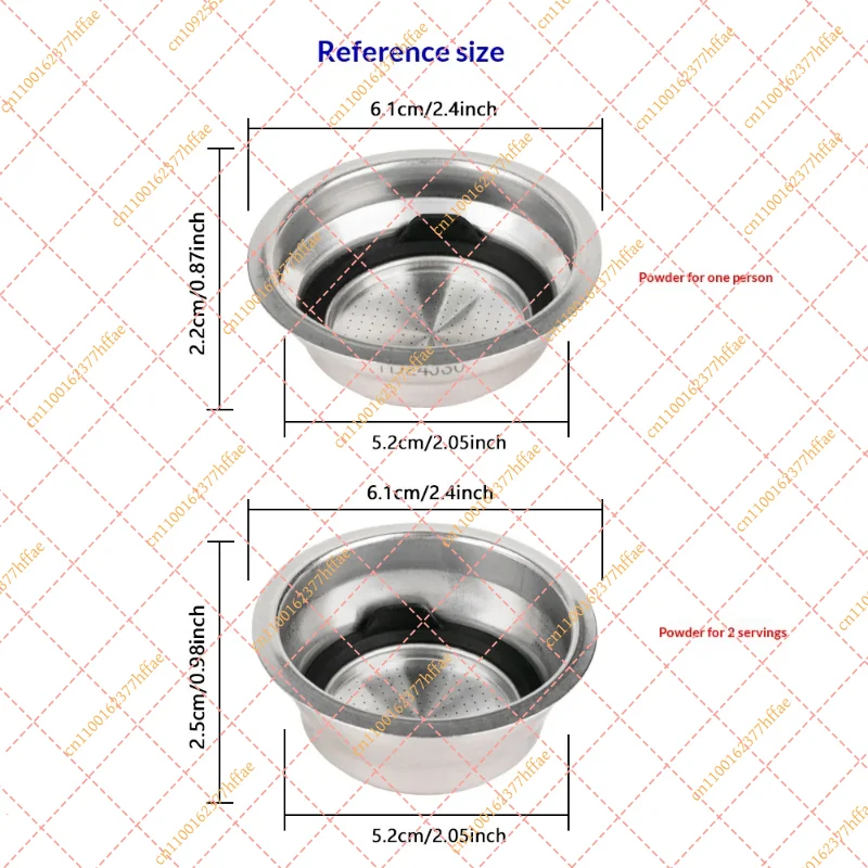 51mm Pressurized Coffee Filter Basket, Single & Double Shot Assembly Bowl Compatible with De'Longhi Espresso Machines
