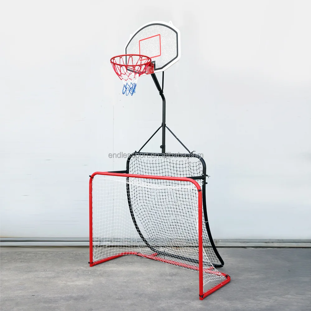 Speciaal entertainment Football Gate Basketbalrek Voetbal Rebound Net Drie-in-één trainingsapparatuur Basketbalrek