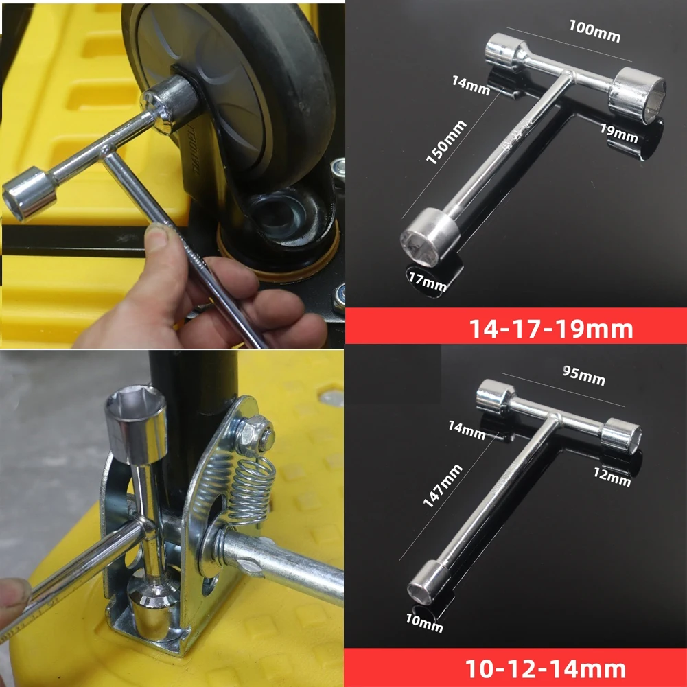 T Handle Bicycles 3 Way Hex Socket Wrench 8mm 9mm 10mm 12mm 14mm 17mm 19mm Socket Spanner For Cycling Repair Wrenches Hand Tools view 4
