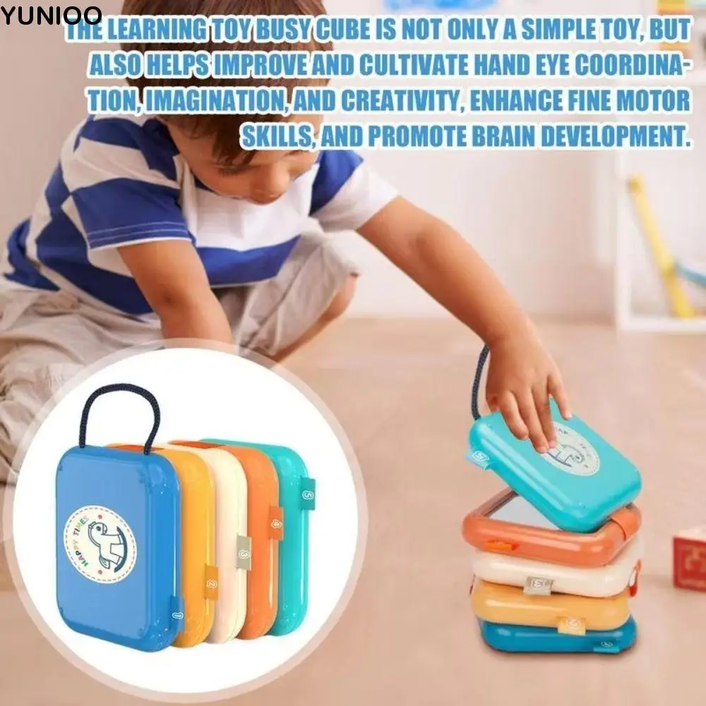 Puzzle giocattolo cubo pieghevole occupato con specchio Giocattolo impilabile multifunzionale Scheda sensoriale poliedrica per l'educazione precoce