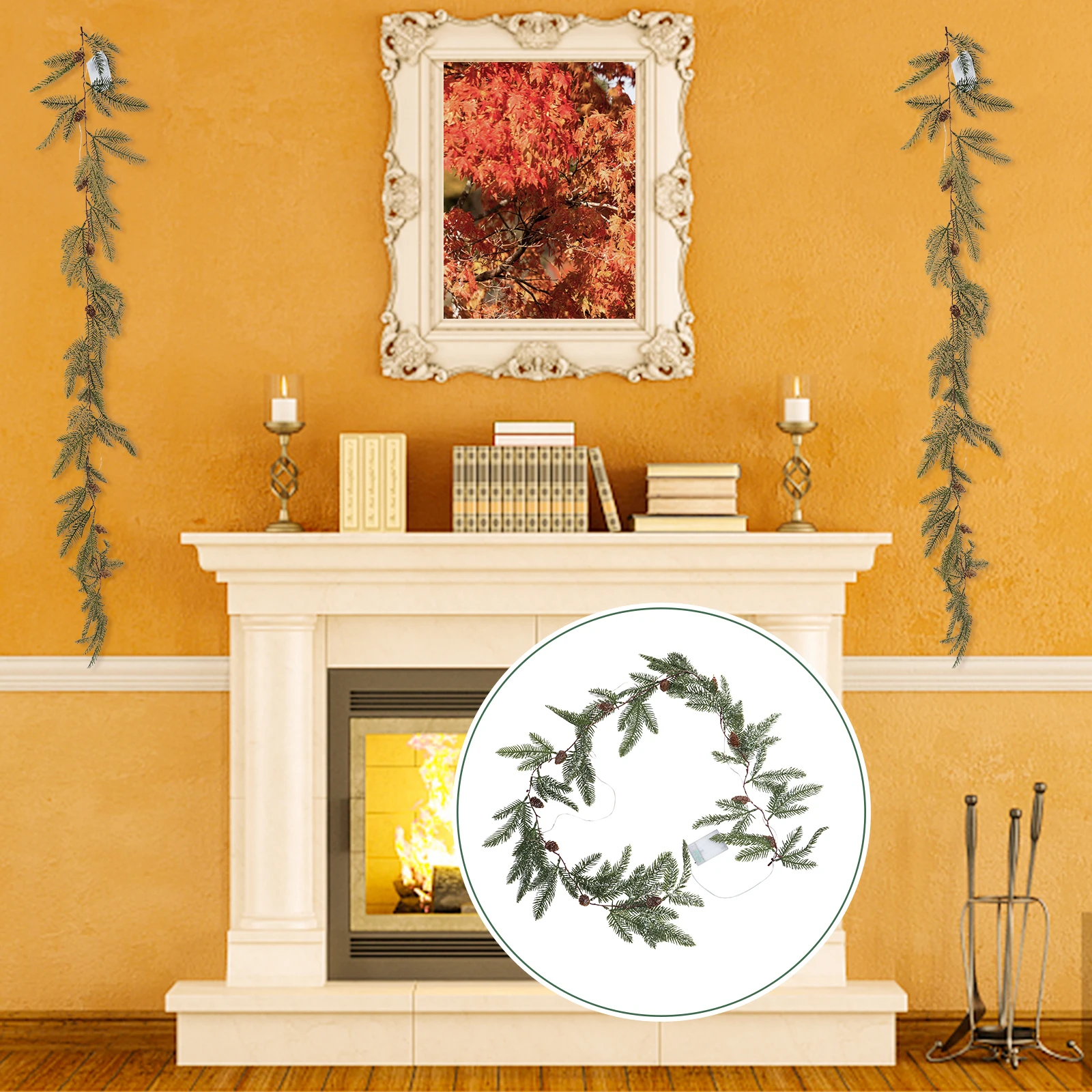 Christmas Pine Needle String Light Decorative Pine Cone Light String for Bedroom Balcony Party Festive Christmas Lights