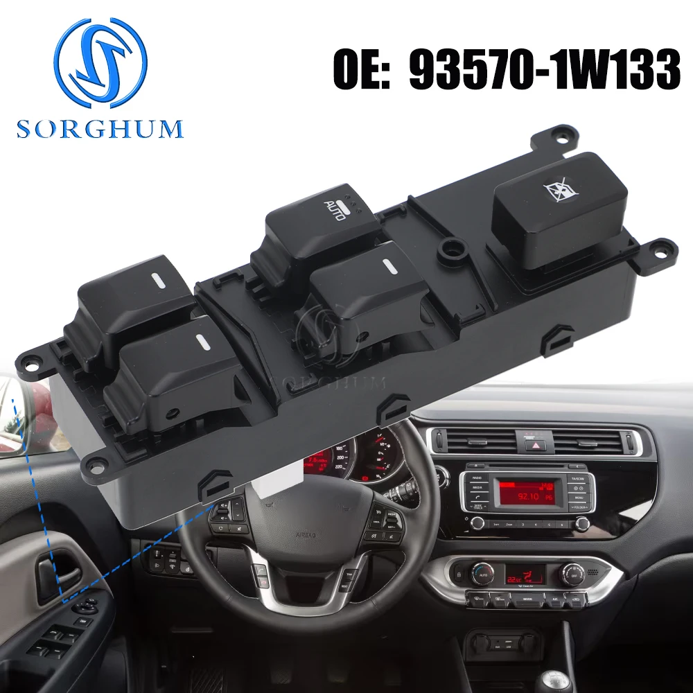 

SORGHUM Electric Power Master Window Switch Control Button 93570-1W133 Fit For KIA Rio III (UB) 2015 2016 2017 5Door 935701W133