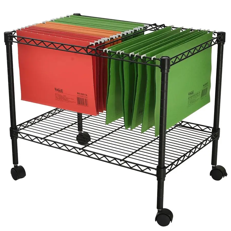 

Premium 1Tier Metal Rolling File Cart for Letter Size and Legal Size Folder, Black
