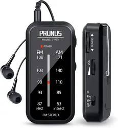 PRUNUS Pocket Radio Mini walkman AM FM Radio Hand Stereo Portable Radios Portable Music Playe AAA Batteries with Headphones