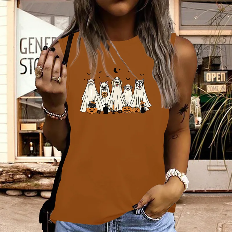 

Fashion Woman Top 2024 T-shirt Women's Dog Print White Kawaii Round Neck T-shirt Women's Clothing Extra Large Summer Top T-shirt