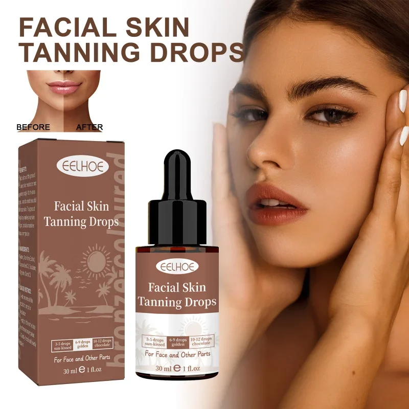 

Facial Tanning Serum Sunless Tanning Fast Tan Drops Natural sunbathing tanners Body Wheat tone Bronzed Skin Essential Oil