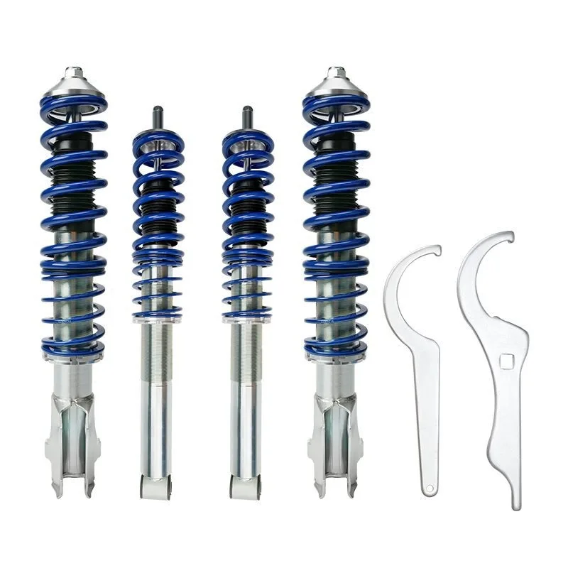 Modified suspension assembly for classic Jetta, stepless height tuning, stance styling, boosts cornering and control performance