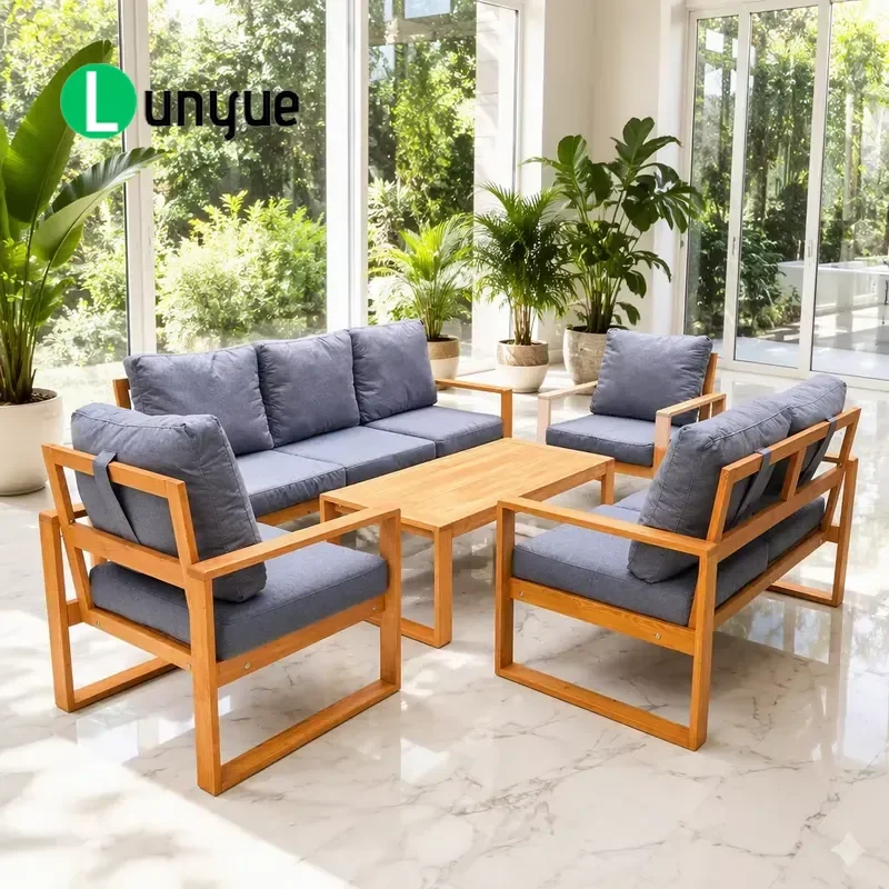 Modern Eco Friendly Outdoor Sofa Set for Garden Balcony Backyard Hotel Park Durable Weather Resistant Patio Furniture