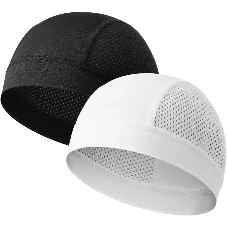 

2 Pack Summer Skull Cap Helmet Liner Breathable Cooling Beanie Running Cycling Hat for Men Women