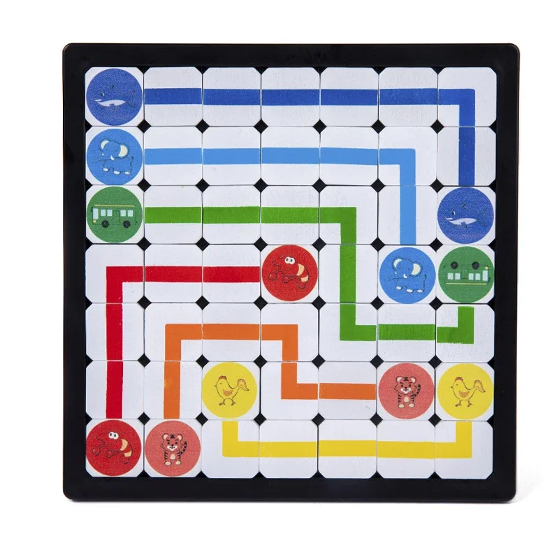  Board Games Wooden Montessori Fun Puzzle Connection Matching Game Brain Teaser Logical Thinking Training Educational Toy