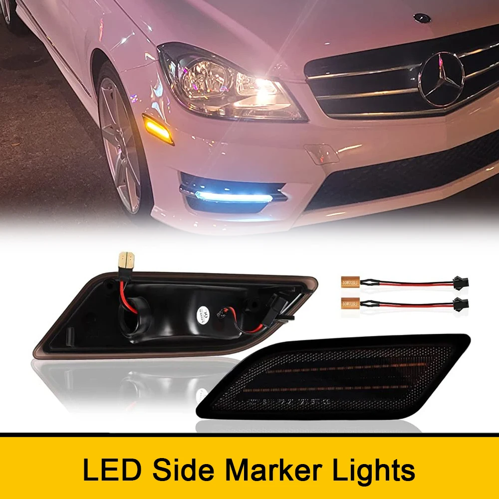 

Car Styling Turn Signal Lamp For Mercedes Benz C63 AMG C350 C300 C250 C-Class W204 2012-2014 Front Fender LED Side Marker Light