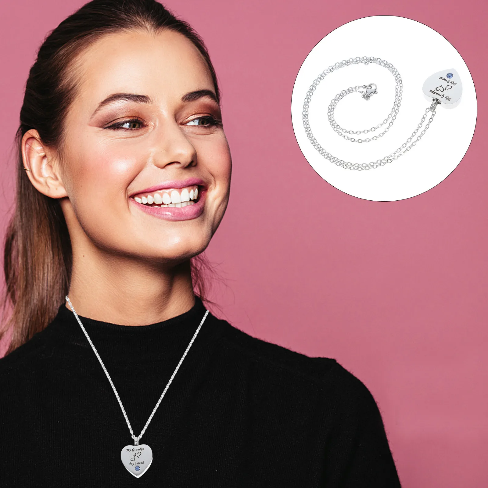 

Stainless Steel Cremation Ashes Urn Necklace Heart Memorial Pendant Keepsake Jewelry for Lover Memorial Jewelry