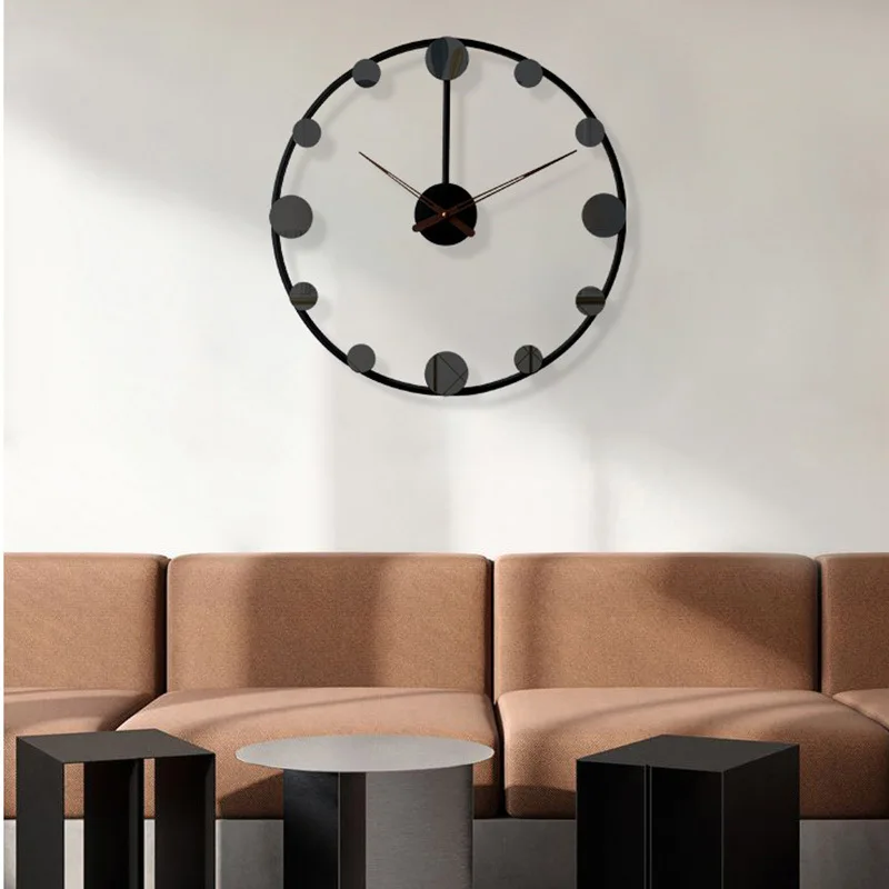 

Hot selling wrought iron wall clock Nordic quartz clock modern minimalist mute art clock