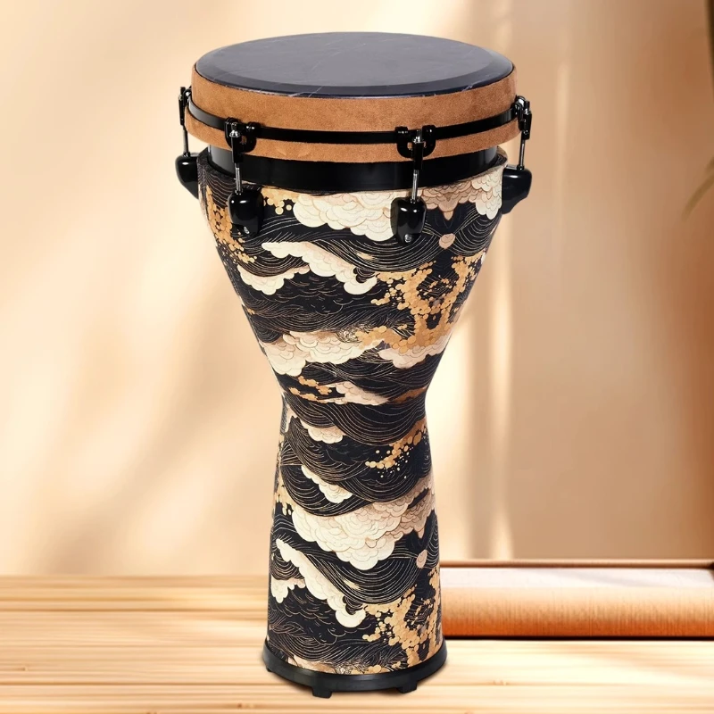 Tambor Djembe profesional de 12 pulgadas para adultos principiantes, tambores africanos, tambor de percusión africano tradicional, tambores grandes, instrumentos musicales