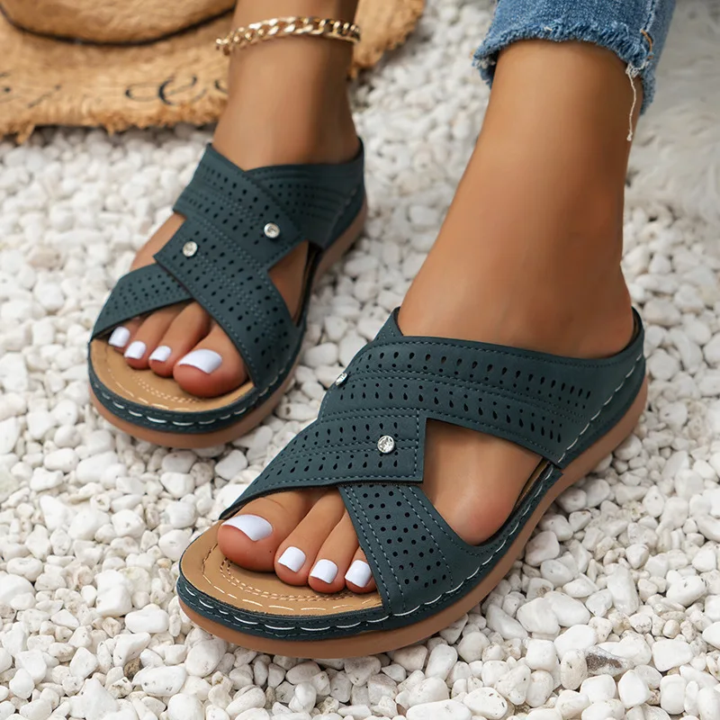 Plus Size 35-43 Platform Sandalen Zomer Mode Vrouwen Wiggen Slip On Sandalias De Mujer Schoenen Voor Vrouwen Antislip Slippers