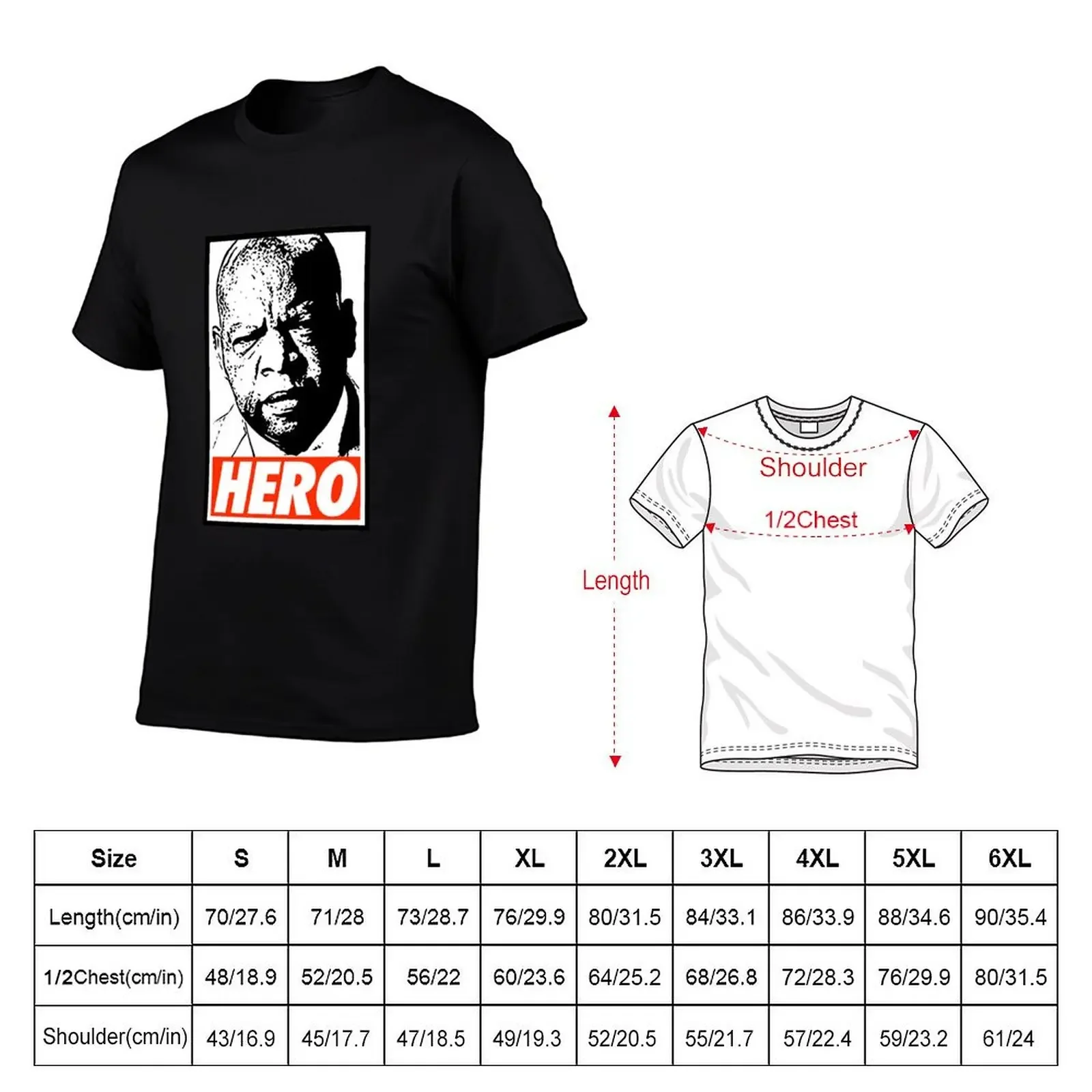 John Lewis Hero T-Shirt blanks anime clothes t shirts for men