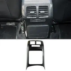 For VW Golf 6 MK6 2008 - 2013 ABS Carbon Fiber Texture Console Armrest Box Rear Air Condition Vent Frame Cover Protective Trim