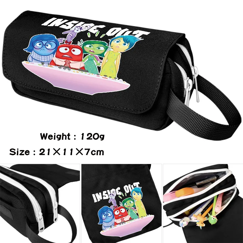 Disney Inside Out Pencil Bag Case Figure Joy Sadness Anger Double-Layer Multifunctional Pen Case Students Stationery Gifts