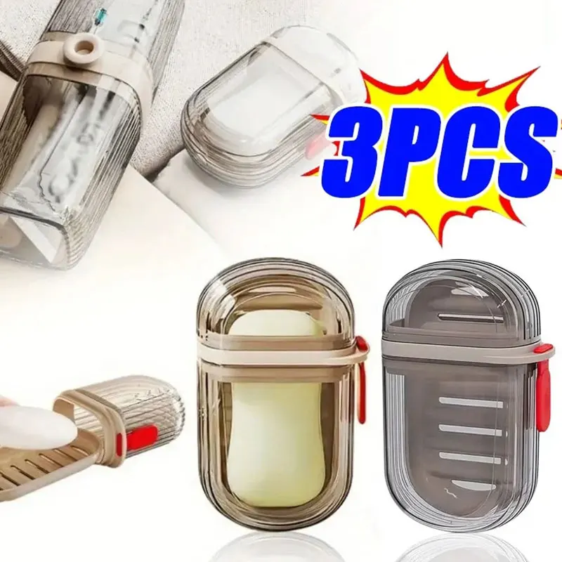 

3/1PCS Travel Soap Case Leakproof Soap Box with Lid Portable Soap Holder Travel Dish for Bathroom Shower Camp Vacation Outdoor