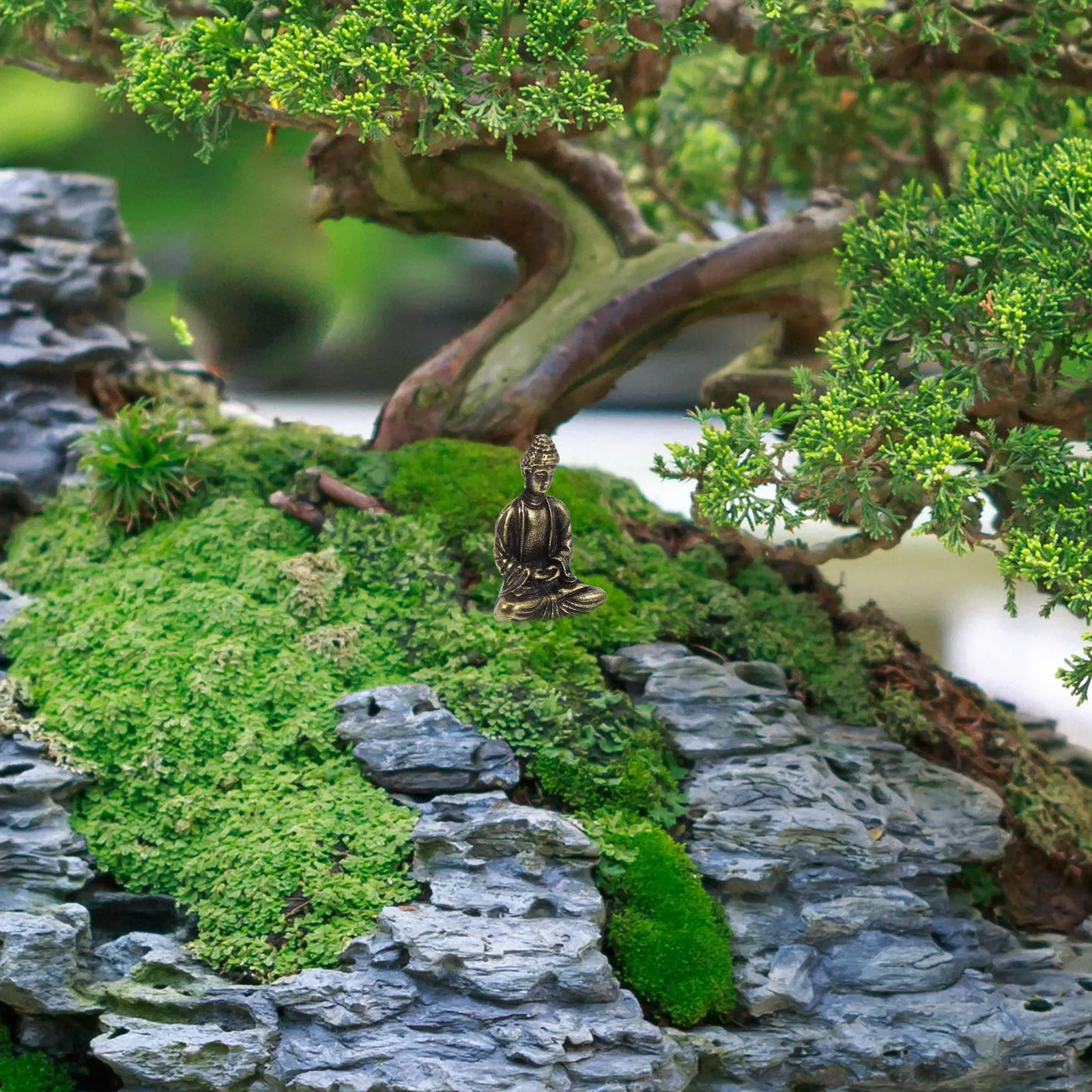 

2Pcs Exquisite Micro Copper-Plated Buddha Sculptures Zen Decor Home Office Bonsai Gardens Desktop Ornaments Buddist Decor Home