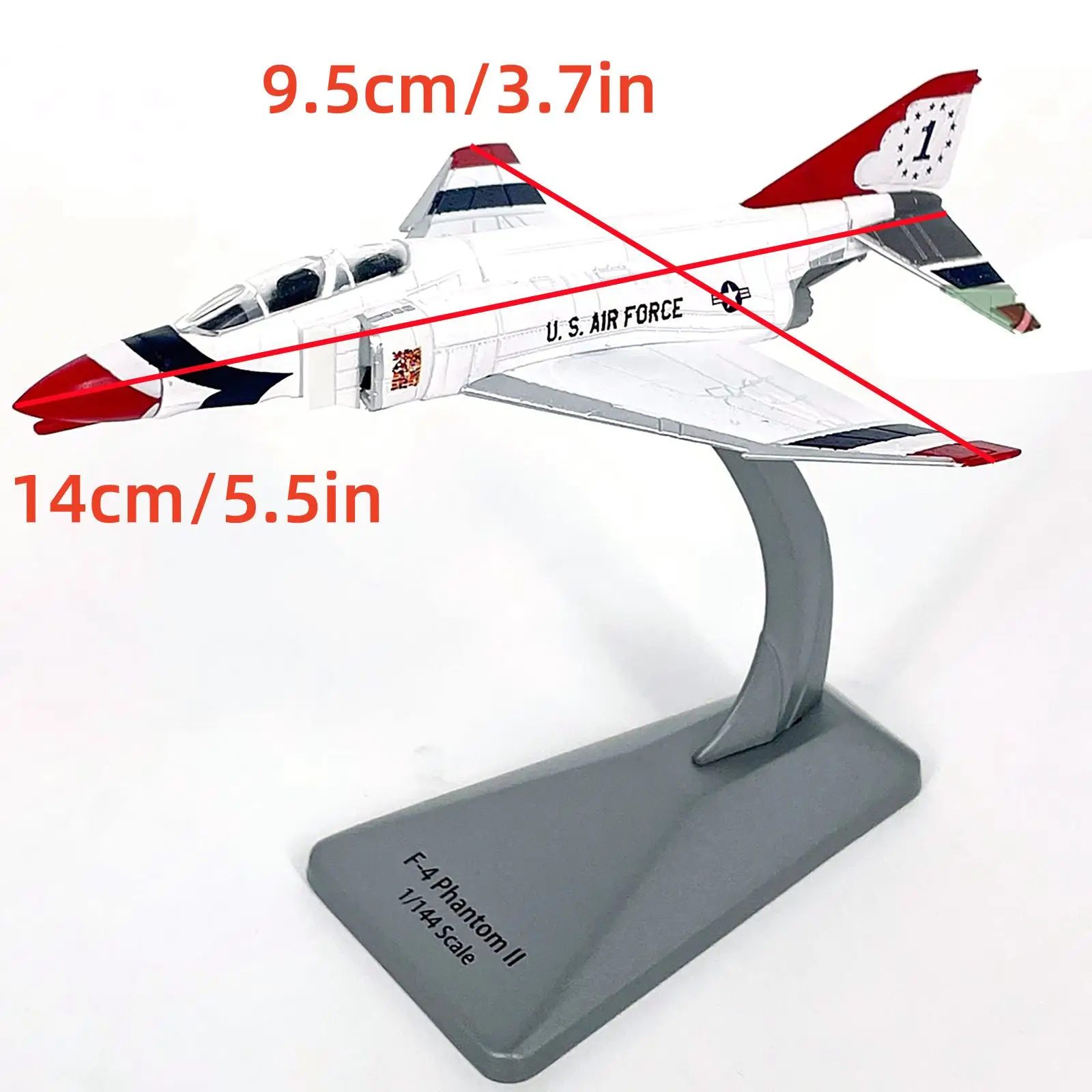 1/144 Scale Alloy Airplane Model USAF F-4 Phantom II Fighter For McDonnell-Douglas Finished Metal Model 14*9.5cm Home Decor Gift