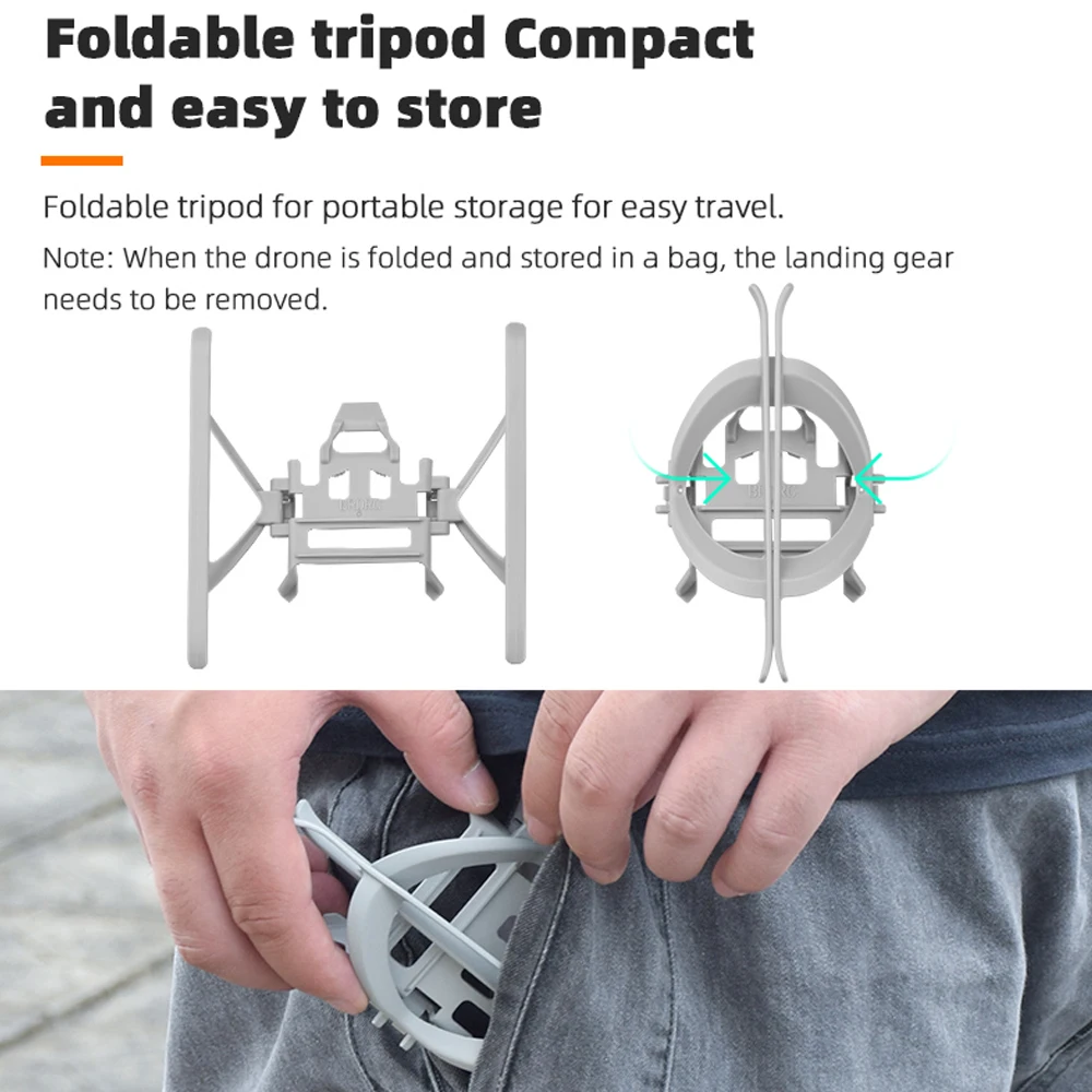BRDRC Landing Gear for DJI Mini 3/3 Pro Drone Foldable Expansion Kit Quick Release Height Protector Extended Leg Extensions