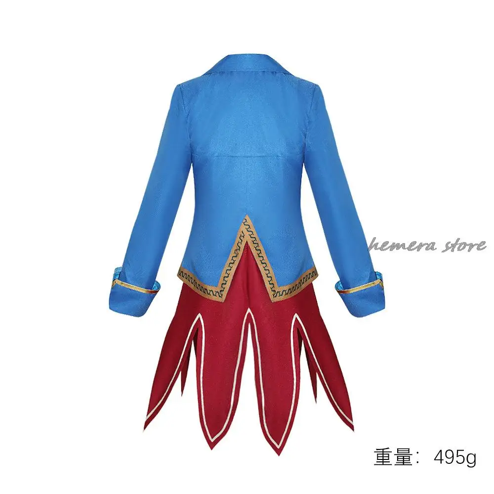 Anime Shangri-La Frontier Emul Cosplay Costume Wig Blue Jacket Dress Uniform Vorpal Rabbit Halloween Party Women Men Role Play