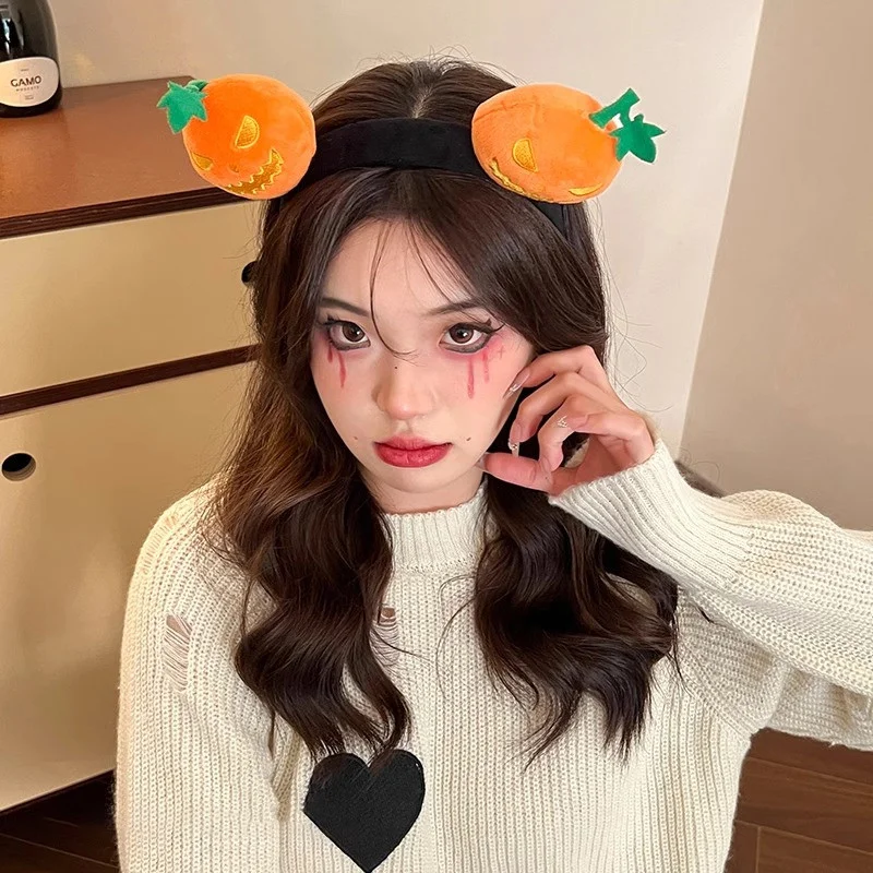 Halloween abóbora bandana para mulher expressão faixa de cabelo moda meninas diversão festa cosplay hairband acessórios para o cabelo