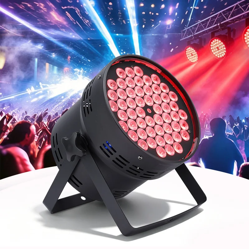 54x3W LED 3 in 1 Full Color LED Par Light RGB Club DJ Disco Show Lighting DMX512 Control Stage Flat Party Lights