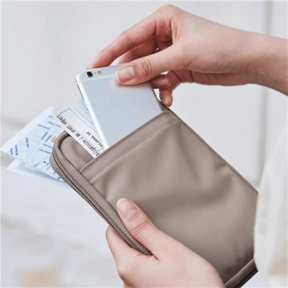 

Handheld Solid Color Travel Wallet Ticket Storage Water Resistant Passport Holder Korean Nylon Multifunction Document Bag Travel