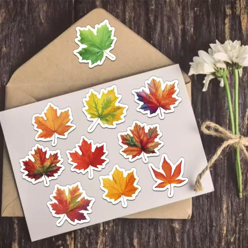500 pezzi adesivi in rotolo di foglie d'acero paesaggio modello piccolo adesivi per motociclette per bagagli fai da te skateboard tazza d'acqua