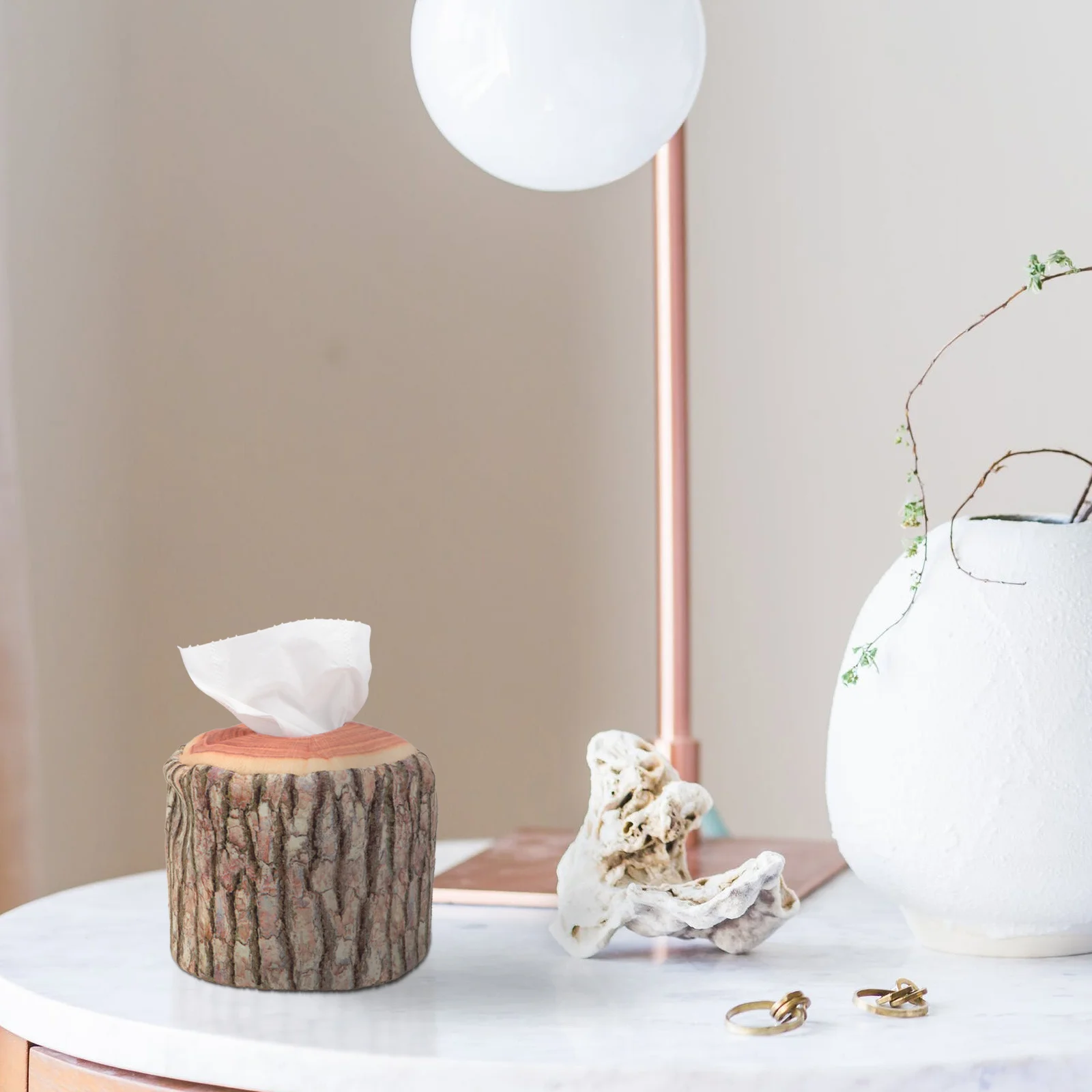 

1pc Tree Shaped Box Light Brown Eco-Friendly Napkin Organizer For Home Office Tabletop Tissue Holder Bedroom Supplies