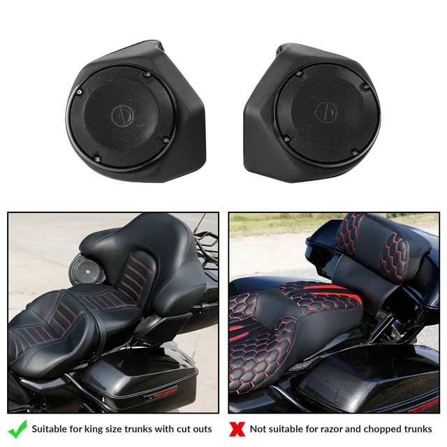 Głośniki tylne King Trunk 6-1/2\" do motocykli Harley Touring Street Glide Road King 2014-2023 2018 2019