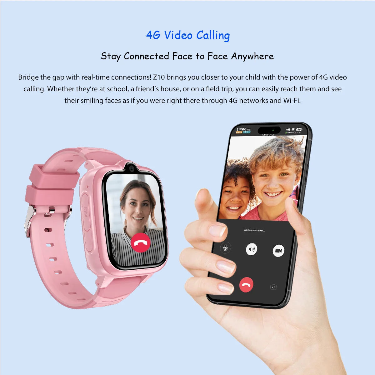 Blackview Z10 4G Smart Watch Kids GPS Video Call SOS Waterproof Child Smartwatch Camera Monitor Tracker Location Phone Watch